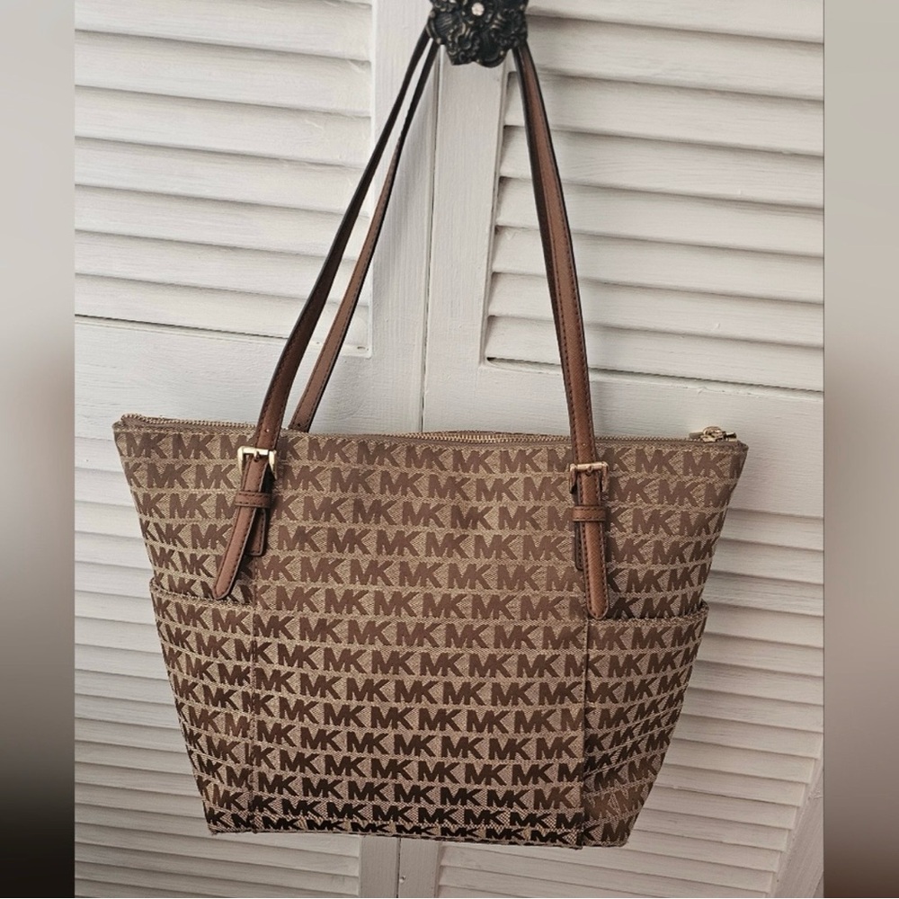 Michael Kors Tan & Brown Logo Tote - Picture 2 of 5